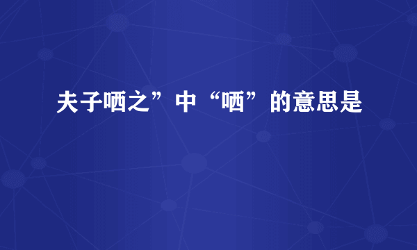 夫子哂之”中“哂”的意思是