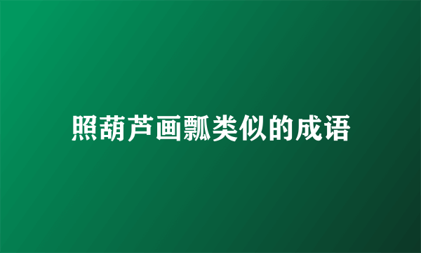 照葫芦画瓢类似的成语
