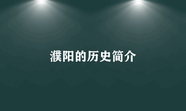 濮阳的历史简介