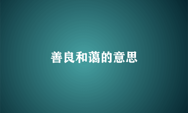 善良和蔼的意思