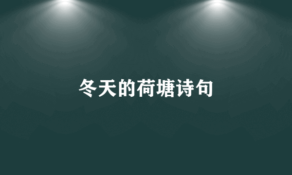 冬天的荷塘诗句