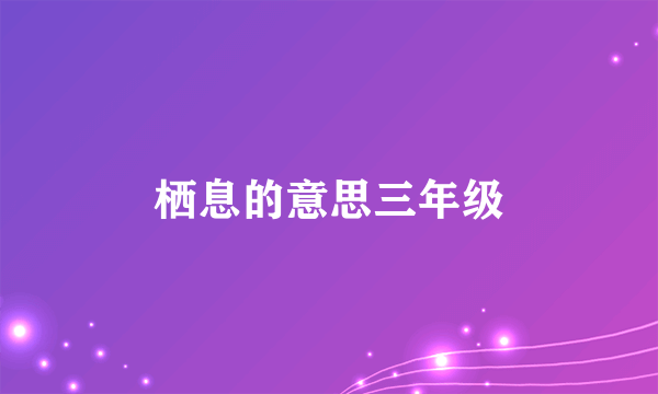栖息的意思三年级