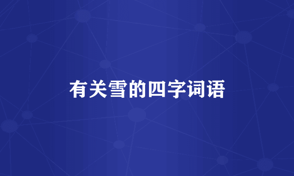 有关雪的四字词语