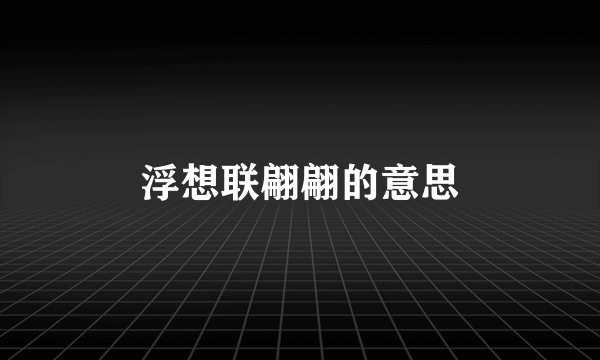 浮想联翩翩的意思