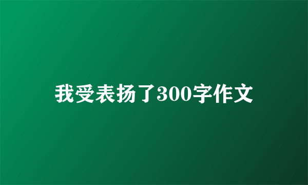 我受表扬了300字作文