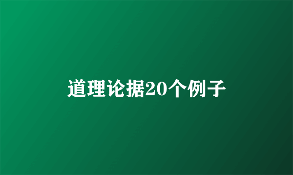 道理论据20个例子