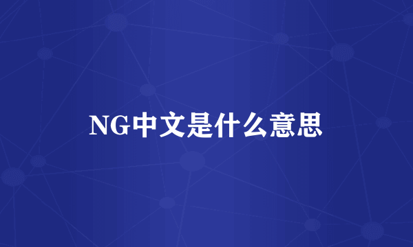 NG中文是什么意思