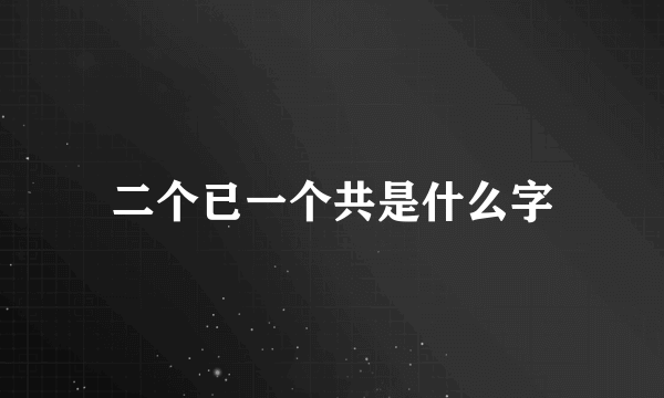 二个已一个共是什么字