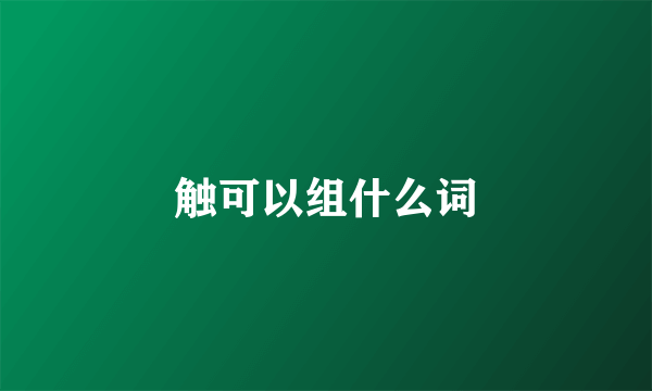 触可以组什么词