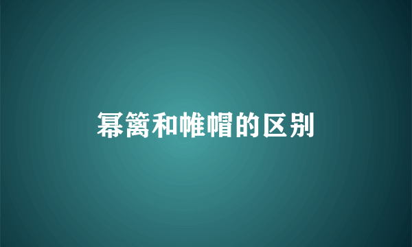 幂篱和帷帽的区别