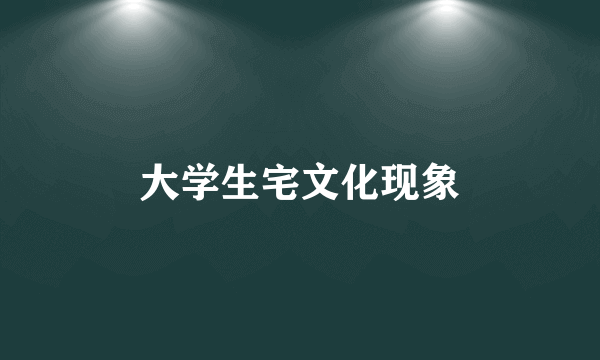 大学生宅文化现象