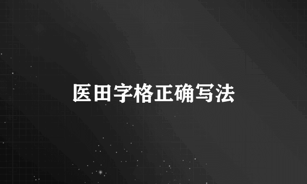 医田字格正确写法