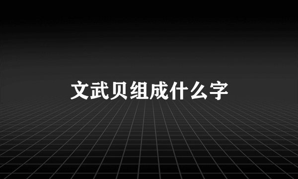 文武贝组成什么字