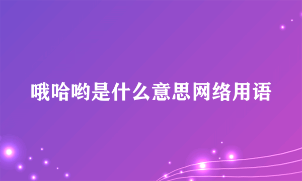 哦哈哟是什么意思网络用语