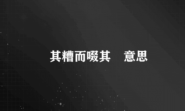 餔其糟而啜其醨意思