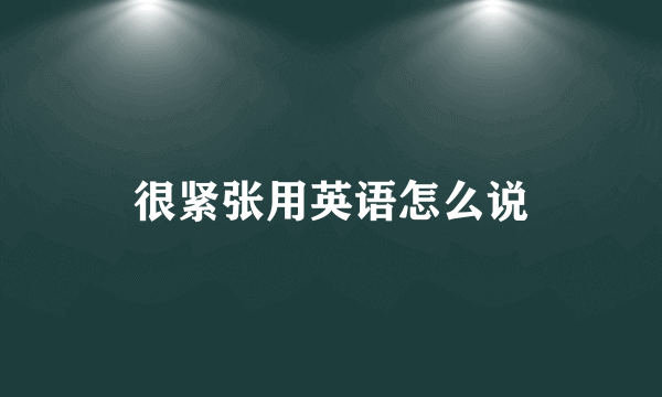 很紧张用英语怎么说