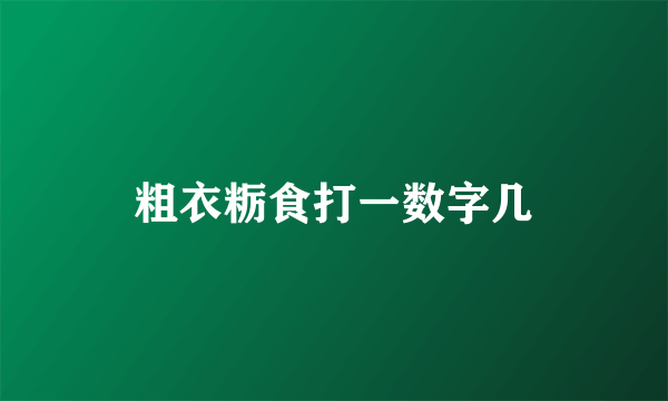 粗衣粝食打一数字几