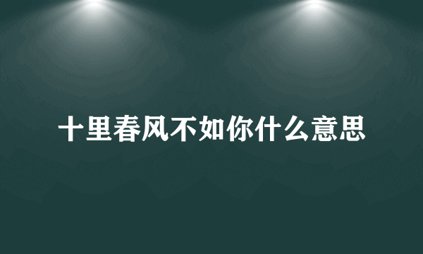 十里春风不如你什么意思