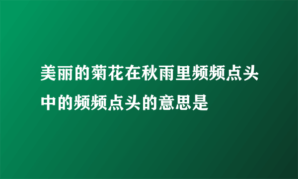 美丽的菊花在秋雨里频频点头中的频频点头的意思是