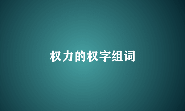 权力的权字组词