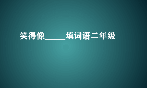 笑得像_____填词语二年级