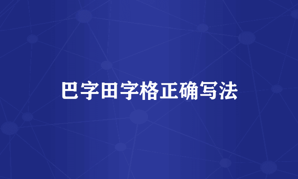 巴字田字格正确写法