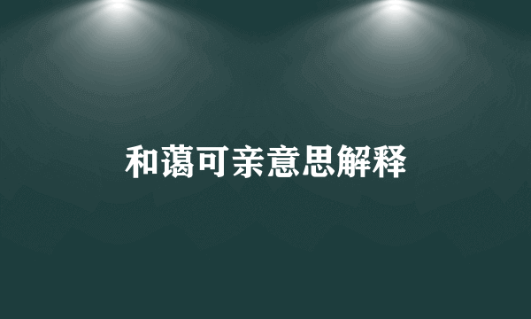 和蔼可亲意思解释