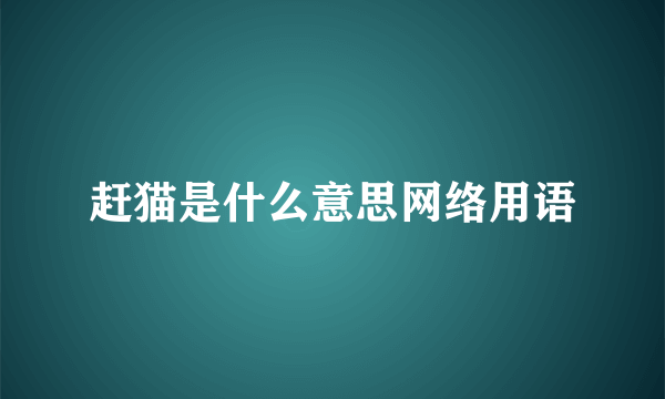 赶猫是什么意思网络用语