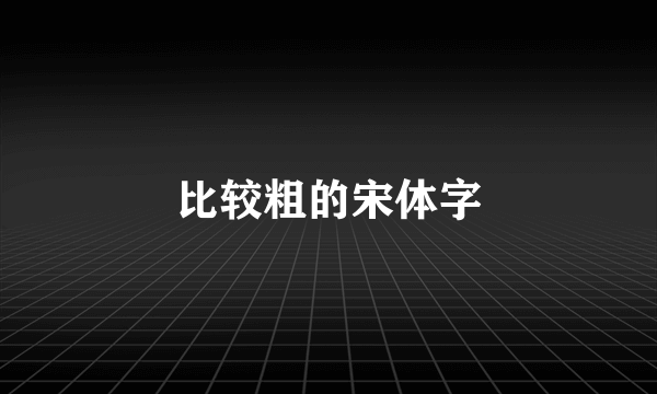 比较粗的宋体字