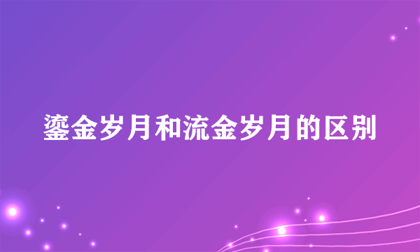 鎏金岁月和流金岁月的区别