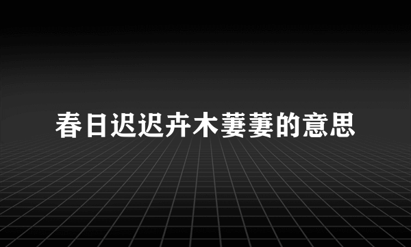 春日迟迟卉木萋萋的意思