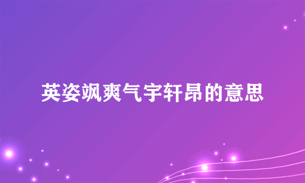 英姿飒爽气宇轩昂的意思