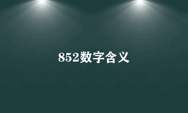 852数字含义