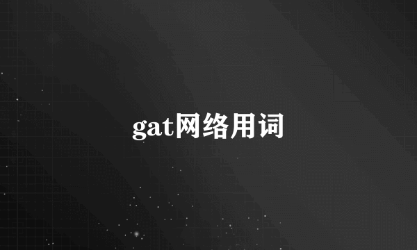 gat网络用词