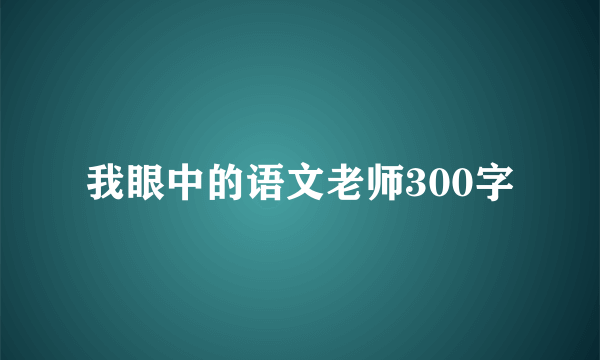 我眼中的语文老师300字