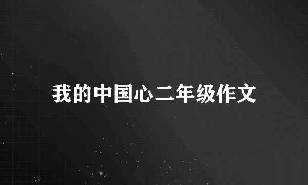 我的中国心二年级作文