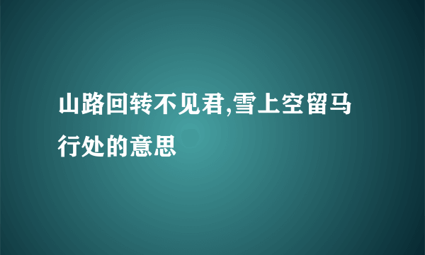 山路回转不见君,雪上空留马行处的意思