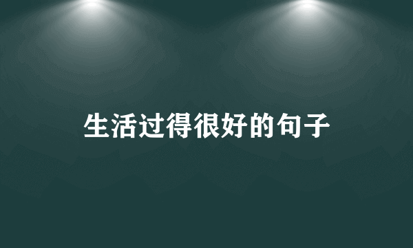 生活过得很好的句子
