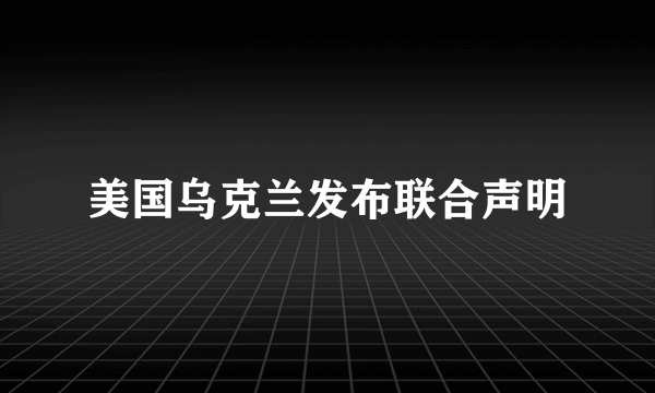 美国乌克兰发布联合声明