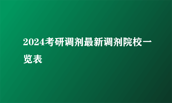 2024考研调剂最新调剂院校一览表