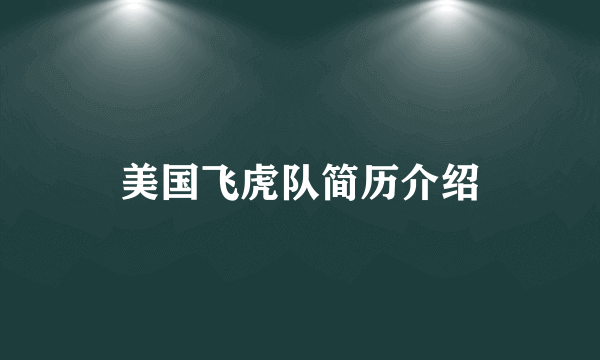 美国飞虎队简历介绍