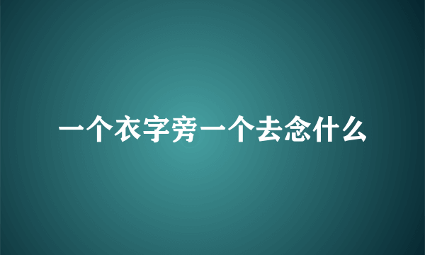 一个衣字旁一个去念什么