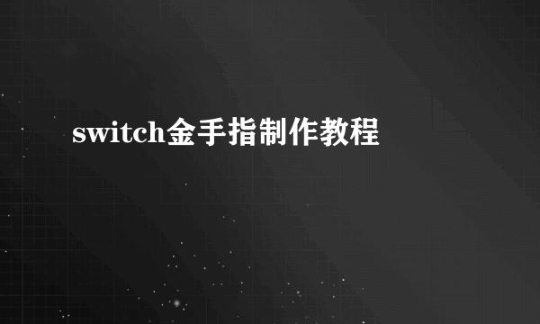 switch金手指制作教程