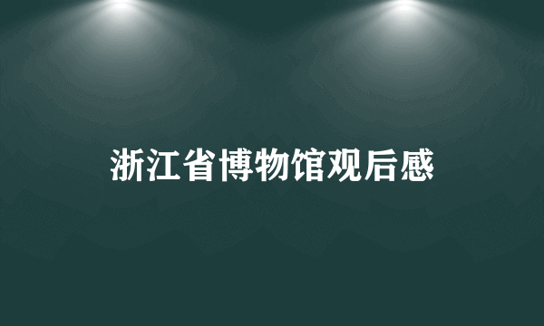 浙江省博物馆观后感