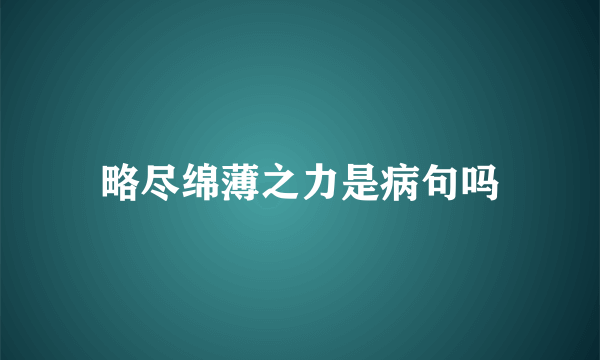 略尽绵薄之力是病句吗