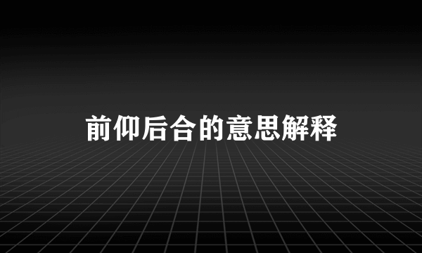 前仰后合的意思解释