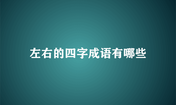 左右的四字成语有哪些