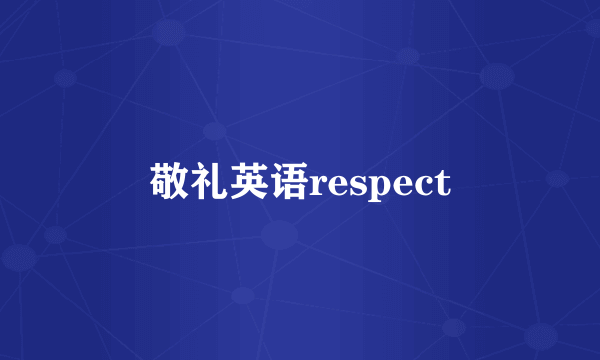 敬礼英语respect