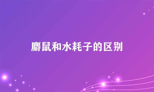 麝鼠和水耗子的区别
