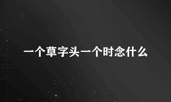 一个草字头一个时念什么
